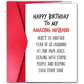 GYYsweetus Happy Birthday Card for Wife, Funny Birthday Gift for Amazing Wife from Husband (Laugh At Our Own Jokes)