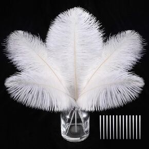 SOGUGOM Black Craft Ostrich Feathers - 30PCS 6-8 inch Ostrich Feathers Kit for Centerpieces, Kindergarten Crafts, Dream Catchers and DIY Projects(Black)