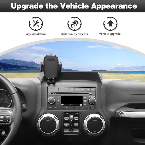 مجموعة نظام صينية تخزين الهاتف المحمول متعددة التركيب من CheroCar JK تناسب 2007-2011 Jeep Wrangler JK JKU، ملحقات داخلية لصندوق منظم، أسود-K in Saudi Arabia