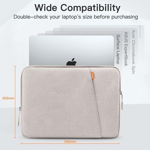حقيبة كمبيوتر محمول JETech لجهاز MacBook Air/Pro مقاس 13.3 بوصة، وMacBook Pro 14 بوصة 2021 M1، وكمبيوتر محمول مقاس 13-13.6 بوصة، وحقيبة مقاومة للماء والصدمات مع جيب ملحق (Starlight) in Saudi Arabia