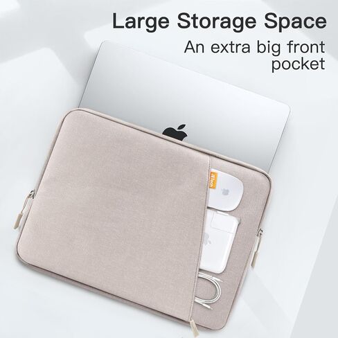 حقيبة كمبيوتر محمول JETech لجهاز MacBook Air/Pro مقاس 13.3 بوصة، وMacBook Pro 14 بوصة 2021 M1، وكمبيوتر محمول مقاس 13-13.6 بوصة، وحقيبة مقاومة للماء والصدمات مع جيب ملحق (Starlight) in Saudi Arabia