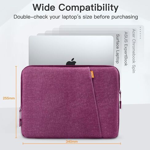 حقيبة كمبيوتر محمول JETech لجهاز MacBook Air/Pro مقاس 13.3 بوصة، وMacBook Pro 14 بوصة 2021 M1، وكمبيوتر محمول مقاس 13-13.6 بوصة، وحقيبة مقاومة للماء والصدمات مع جيب ملحق (Starlight) in Saudi Arabia