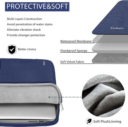 Ferkurn Laptop Case Bag Chromebook Case Sleeve for MacBook Air/Pro, Dell Inspiron, ASUS Zenbook, HP Pavilion, Lenovo IdeaPad, Samsung Chromebook, Acer, Computer Carrying Bag Cover, Blue, 11 Inch in Saudi Arabia