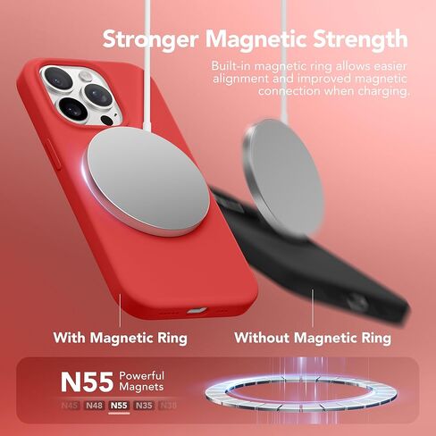 حافظة مغناطيسية لهاتف iPhone 13 Pro، متوافقة مع MagSafe، [واقي شاشة + حماية للكاميرا]، حافظة هاتف نحيفة من السيليكون السائل المقاوم للصدمات مقاس 6.1 بوصة، بطانة ناعمة من الألياف الدقيقة المضادة للخدش، أخضر كالكي in Kuwait