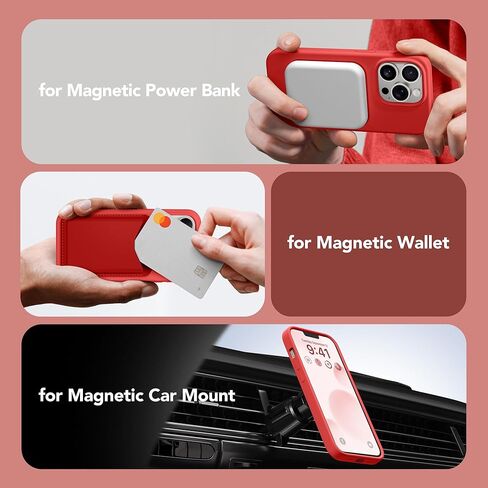 حافظة مغناطيسية لهاتف iPhone 13 Pro، متوافقة مع MagSafe، [واقي شاشة + حماية للكاميرا]، حافظة هاتف نحيفة من السيليكون السائل المقاوم للصدمات مقاس 6.1 بوصة، بطانة ناعمة من الألياف الدقيقة المضادة للخدش، أخضر كالكي in Kuwait