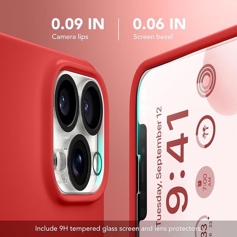 حافظة مغناطيسية لهاتف iPhone 13 Pro، متوافقة مع MagSafe، [واقي شاشة + حماية للكاميرا]، حافظة هاتف نحيفة من السيليكون السائل المقاوم للصدمات مقاس 6.1 بوصة، بطانة ناعمة من الألياف الدقيقة المضادة للخدش، أخضر كالكي in Kuwait