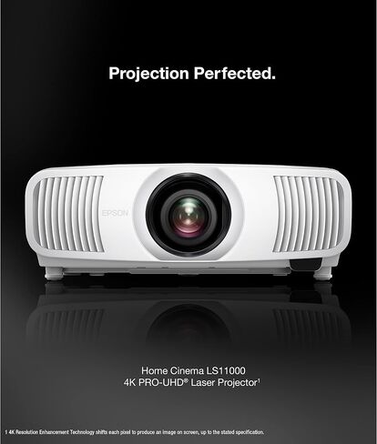 جهاز عرض ليزر Epson Home Cinema LS11000 4K PRO-UHD، HDR، HDR10+، 2500 لومن اللون والسطوع الأبيض، HDMI 2.1، عدسة آلية، تغيير العدسة، التركيز، التكبير، 3840 × 2160، 120 هرتز، المسرح المنزلي (متجدد) in Saudi Arabia