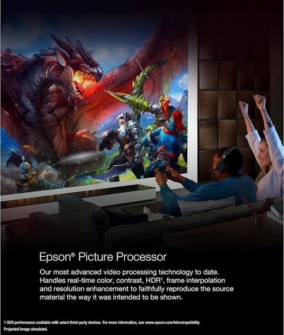 جهاز عرض ليزر Epson Home Cinema LS11000 4K PRO-UHD، HDR، HDR10+، 2500 لومن اللون والسطوع الأبيض، HDMI 2.1، عدسة آلية، تغيير العدسة، التركيز، التكبير، 3840 × 2160، 120 هرتز، المسرح المنزلي (متجدد) in Saudi Arabia