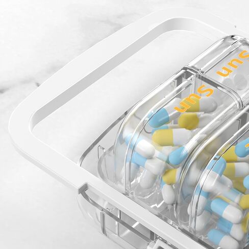HBlife Weekly Pill Organizer and Dispenser 2 Times a Day, Daily AM and PM Travel Pill Box Container 7 Days for Vitamins, Medication, Supplements and Fish Oil, Dustproof Medicine Divider Case (Clear) in Saudi Arabia