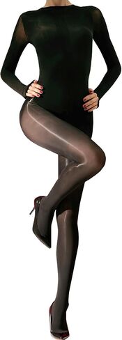 جوارب الجسم للنساء مثير النفط لامعة بوديستوكينج النايلون ارتداءها Catsuit طويلة الأكمام لامع الجوارب جوارب طويلة in Saudi Arabia