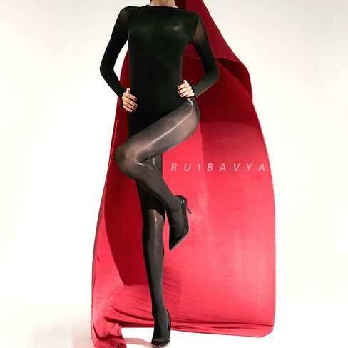 جوارب الجسم للنساء مثير النفط لامعة بوديستوكينج النايلون ارتداءها Catsuit طويلة الأكمام لامع الجوارب جوارب طويلة in Saudi Arabia