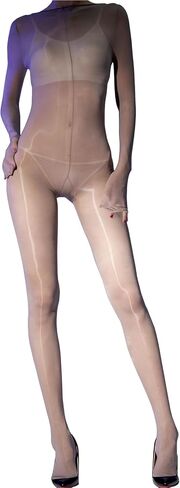 جوارب الجسم للنساء مثير النفط لامعة بوديستوكينج النايلون ارتداءها Catsuit طويلة الأكمام لامع الجوارب جوارب طويلة in Saudi Arabia