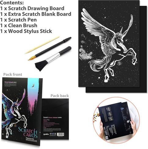 NAIHEY Scratch Art Rainbow Painting Paper - Cheetah Animal 16 x 11.2 inch, DIY Crafts Womens Hobbies Engraving Art for Adult Scratchboard Sketch Pads Birthday Gift in Saudi Arabia