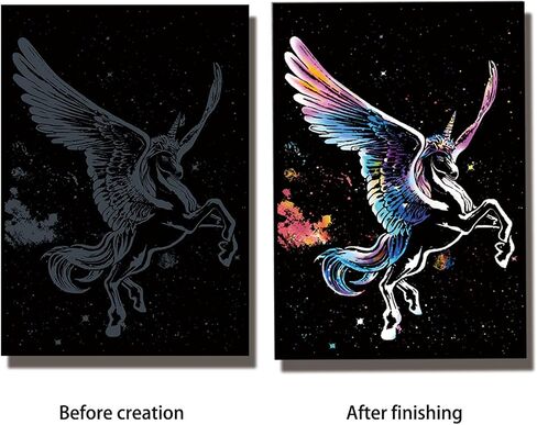 NAIHEY Scratch Art Rainbow Painting Paper - Cheetah Animal 16 x 11.2 inch, DIY Crafts Womens Hobbies Engraving Art for Adult Scratchboard Sketch Pads Birthday Gift in Saudi Arabia