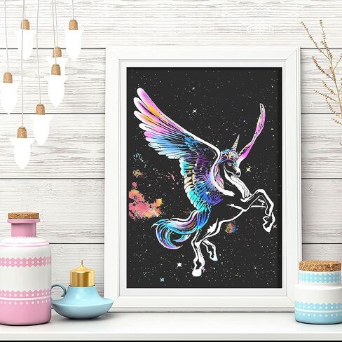 Scratch Art Rainbow Painting Paper, DIY Crafts Arts Womens Hobbies, Engraving Scratch Painting Scratchboard, Christmas Birthday Gift 16 x 11.2inch with Tools Pen (Mount Fuji) in Saudi Arabia