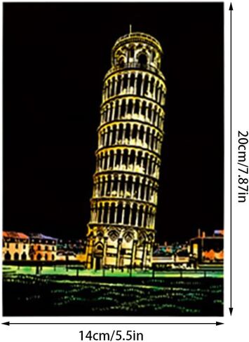 مجموعات طلاء الخدش للبالغين والأطفال، 12 ورقة رسم رسم قوس قزح للرسم الليلي (A4)، مجموعة فنية حرفية مع 7 أدوات مجموعة بطاقات بريدية صغيرة يمكنك صنعها بنفسك بطاقات بريدية فنية in Kuwait