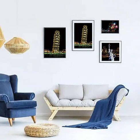 مجموعات طلاء الخدش للبالغين والأطفال، 12 ورقة رسم رسم قوس قزح للرسم الليلي (A4)، مجموعة فنية حرفية مع 7 أدوات مجموعة بطاقات بريدية صغيرة يمكنك صنعها بنفسك بطاقات بريدية فنية in Kuwait