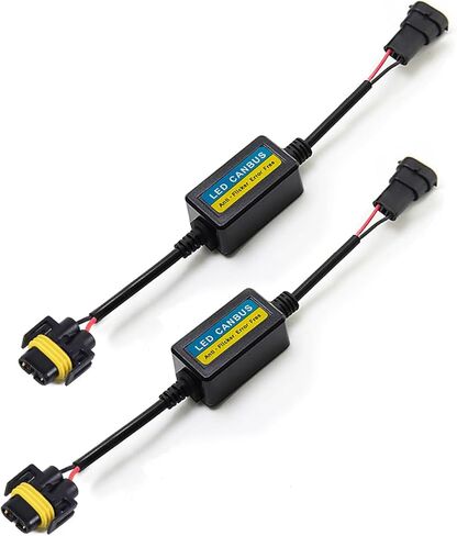 H8/H9/H11 LED مكثف مضاد للوميض رمز خطأ الكمبيوتر تحذير Canceller LED المقاوم Canbus فك (حزمة من 2) in Kuwait