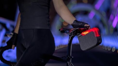 حقيبة سرج مضيئة مع ضوء مدمج 30 لومن - حقيبة مقعد من النايلون ملحومة بالصوت للدراجات - حقيبة دراجة تحت المقعد مع أكياس مقعد - مثالية لركوب الدراجات وإكسسوارات الدراجات الجبلية in Kuwait