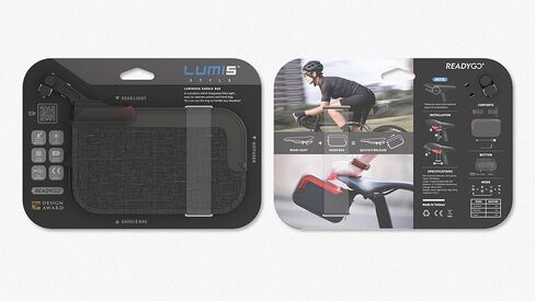 حقيبة سرج مضيئة مع ضوء مدمج 30 لومن - حقيبة مقعد من النايلون ملحومة بالصوت للدراجات - حقيبة دراجة تحت المقعد مع أكياس مقعد - مثالية لركوب الدراجات وإكسسوارات الدراجات الجبلية in Kuwait