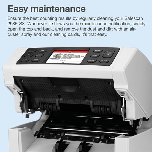 Safescan 2885-S Money Counter Machine with Counterfeit Detection, Multi-Currency, Mixed Denomination, Bank Quality, High-Speed Counts and Sorts 1,200 Bills per Minute, 7 Point Counterfeit Check in Saudi Arabia