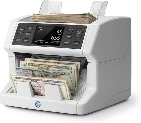 Safescan 2885-S Money Counter Machine with Counterfeit Detection, Multi-Currency, Mixed Denomination, Bank Quality, High-Speed Counts and Sorts 1,200 Bills per Minute, 7 Point Counterfeit Check in Saudi Arabia