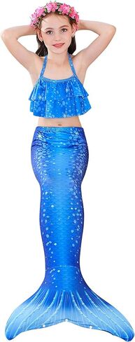 GALLDEALS Mermaid Bikini Set Swimsuit for Swimming Cosplay Costume Bathing Suit for Kids Girls (No Monofin) in Kuwait