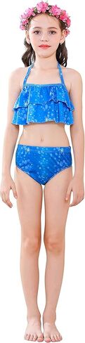 GALLDEALS Mermaid Bikini Set Swimsuit for Swimming Cosplay Costume Bathing Suit for Kids Girls (No Monofin) in Kuwait