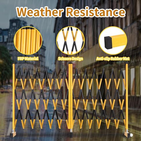 حاجز قابل للتوسيع مع عجلات، حاجز أمان مرن بطول 16 قدمًا، سياج مروري قابل للسحب، بوابة أمان خارجية قابلة للطي لبناء الطرق، التحكم في حركة المرور، المرآب in Kuwait