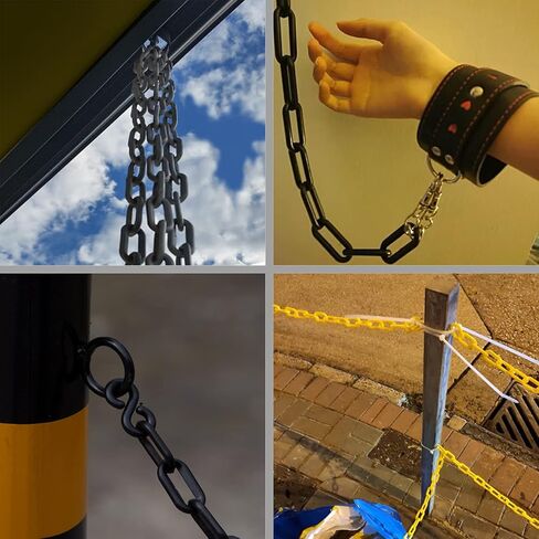 Plastic Chain Links Plastic Barrier Chain for Crowd Control Barriers Parking Barrier Safety Chain Plastic Halloween Chain, White, 32 50 65 feet in Saudi Arabia