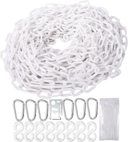 Plastic Chain Links Plastic Barrier Chain for Crowd Control Barriers Parking Barrier Safety Chain Plastic Halloween Chain, White, 32 50 65 feet in Saudi Arabia