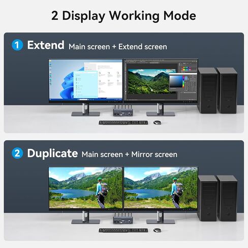 KVM Switch 2 شاشات 2 أجهزة كمبيوتر 8K60 هرتز 4K120 هرتز KVM Switches HDMI KVM Switch شاشة مزدوجة تسمح لجهازي كمبيوتر بمشاركة شاشتين و4 أجهزة USB مع دعم تبديل مفتاح التشغيل السريع in Kuwait