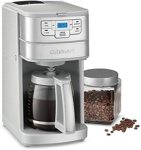 Cuisinart Automatic Grind & Brew 12-Cup Coffee Maker with Blade Grinder, Programmable Coffee Machine Glass Carafe with 1-4 Cup Setting, Brew Pause, Grind-Off Option, DGB-400NAS, Black/Stainless Steel in Saudi Arabia