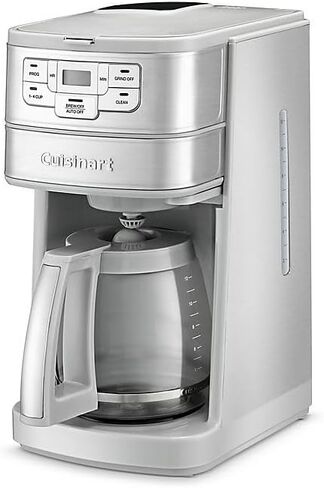 Cuisinart Automatic Grind & Brew 12-Cup Coffee Maker with Blade Grinder, Programmable Coffee Machine Glass Carafe with 1-4 Cup Setting, Brew Pause, Grind-Off Option, DGB-400NAS, Black/Stainless Steel in Saudi Arabia