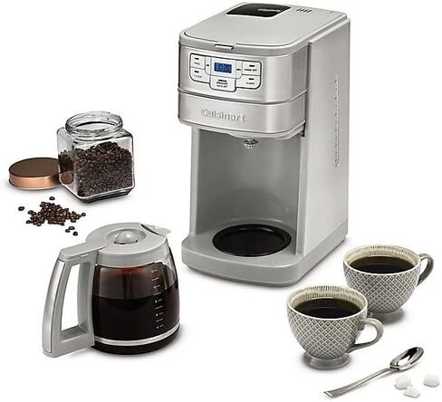 Cuisinart Automatic Grind & Brew 12-Cup Coffee Maker with Blade Grinder, Programmable Coffee Machine Glass Carafe with 1-4 Cup Setting, Brew Pause, Grind-Off Option, DGB-400NAS, Black/Stainless Steel in Saudi Arabia