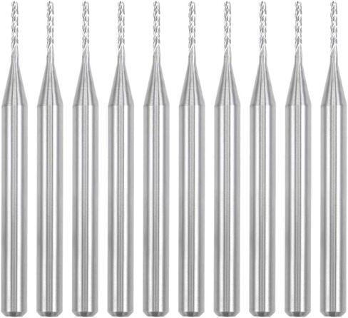 uxcell 10Pcs 1.3mm Carbide End Mill Engraving Milling Cutter CNC Router Bits for PCB Machine, 1/8" Shank in Saudi Arabia