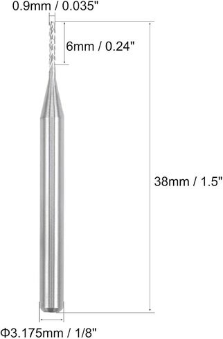 uxcell 10Pcs 1.3mm Carbide End Mill Engraving Milling Cutter CNC Router Bits for PCB Machine, 1/8" Shank in Saudi Arabia