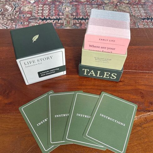 150 بطاقة مجموعة أدوات مقابلة قصة الحياة - مجموعة أدوات مقابلة قصة الحياة - أسئلة جذابة للآباء والأجداد، مشاركة الذاكرة وبطاقات الأسئلة المنسقة لليلة الألعاب العائلية. in Kuwait