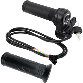 Full Twist Throttle Grip for Ebike, 3-Pin Universal Ebike Throttle Waterproof with 2 Keys, Electric Bike Throttle Grip for Upgrading Electric Scooter Trike Accessories Universal Voltage in Kuwait
