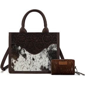 Western Tote Bag Hair On Cowhide Floral Tooled handbag in Kuwait