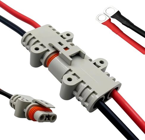8AWG 50A Connector Connector Kit Haterproof ، قابس بطارية سريع التوصيل للشاحنات ، RVS ، الطاقة خارج الشبكة والمعدات الخارجية ، بناء متين من الدرجة OEM in Saudi Arabia