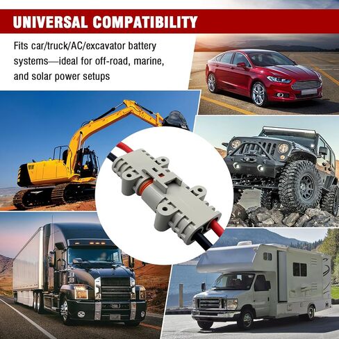 8AWG 50A Connector Connector Kit Haterproof ، قابس بطارية سريع التوصيل للشاحنات ، RVS ، الطاقة خارج الشبكة والمعدات الخارجية ، بناء متين من الدرجة OEM in Saudi Arabia