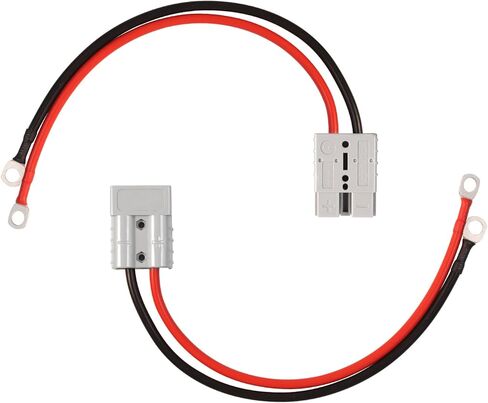 2pcs Qofioeuo بطارية Quick Connector 50A شحن الشوكة الكهربائية المكونات 600V ، مع حلقة O ، كابلات 0.98 قدم ، لسيارة البطارية ، العاكس ، الجرار ، سيارات المعالم السياحية ، Moto (9AWG/50A/حزمة 2) 2) in Kuwait