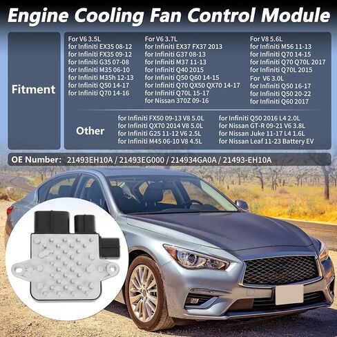 No.21493-EH10A Engine Cooling Fan Control Module for Infiniti EX35 FX35 G35 G37 M35 M37 M45 Q50 Q60 Q70 Q70L Cooling Fan Control Unit Module for Nissan 370Z Juke Leaf GT-R in Saudi Arabia