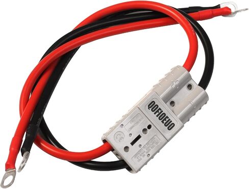 2pcs Qofioeuo بطارية Quick Connector 50A شحن الشوكة الكهربائية المكونات 600V ، مع حلقة O ، كابلات 0.98 قدم ، لسيارة البطارية ، العاكس ، الجرار ، سيارات المعالم السياحية ، Moto (9AWG/50A/حزمة 2) 2) in Kuwait