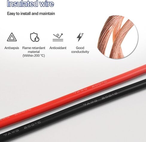 2pcs Qofioeuo بطارية Quick Connector 50A شحن الشوكة الكهربائية المكونات 600V ، مع حلقة O ، كابلات 0.98 قدم ، لسيارة البطارية ، العاكس ، الجرار ، سيارات المعالم السياحية ، Moto (9AWG/50A/حزمة 2) 2) in Kuwait