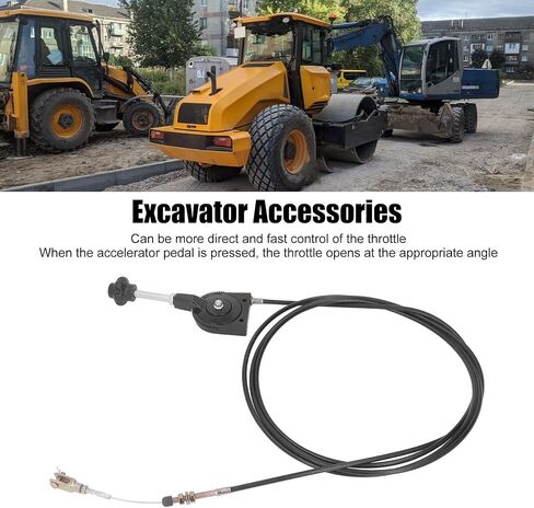 Excavator Manual Throttle Cable Controller 4m Stainless Steel Throttle Motor Control Cable for Agitating Lorry,Quick Response PU Sheath Throttle Controller Motor Cable Powersports in Kuwait