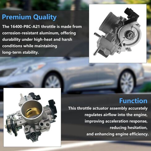 مجموعة جسم الخانق الإلكترونية متوافقة مع Honda Accord 2.3L 3.0L 1998-2001 ، Odyssey 3.5L 1999-2003 ، ACURA TL 2.5L 3.2L ، CL 3.0L 3.2L 1997-2003 ، استبدل 16400-P8C-A21 16400P8CA21 in Saudi Arabia