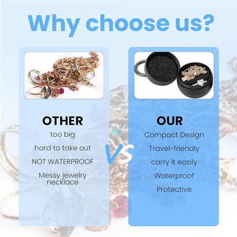 Jewelry Storage Box Case Gym Storage Jewelry Storage Box Case, Ring Organizer Container with Protective Sponge,Jewelry Care Protective Box Sports Portable Ring Holder with Keychain (1-Tier Black) in Kuwait