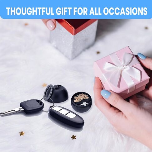 Jewelry Storage Box Case Gym Storage Jewelry Storage Box Case, Ring Organizer Container with Protective Sponge,Jewelry Care Protective Box Sports Portable Ring Holder with Keychain (1-Tier Black) in Kuwait